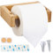 Porte Papier Toilette Mural en Bois - Support Papier Toilette Mural - Porte Rouleau Papier Toilette Original Bambou Montage Adhésif ou Vis - Derouleur Papier Toilette Mural Original Étagère
