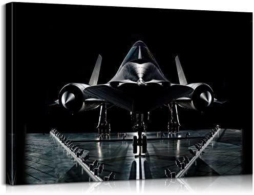 Flugzeug-Dekoration, Flugzeug-Poster, schwarzes Flugzeug-Leinwand, Wandkunst, SR-71, Amsel, strategische Aufklärung, Flugzeugbild, Kunstwerk, Luftfahrt, Büro, fertig zum Aufhängen (30.5 cm HxB)