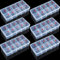Yulejo 6-Piece Nail Art Tip Storage Organizer Box, Clear Plastic, 7 x 3.6 x 1.3 Inches, 10 Compartments, Portable, Accessories Storage