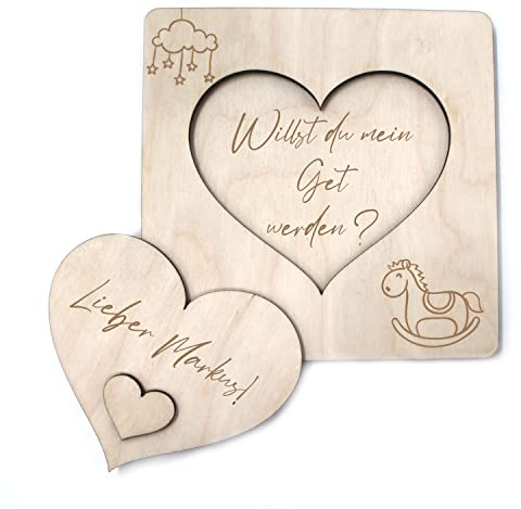 Willst du Meine Patentante Goti Taufpatin Sein, Willst du Mein Patenonkel Get Taufpate Sein personalisiert, Geschenkideen für Paten Patengeschenk (Get)