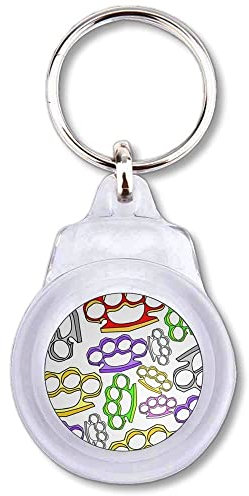 BadgeBeast.co.uk Knuckle Duster Pattern - Round Plastic Key Ring