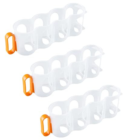 Oletabeth 3 Pack Portable Soda Can Organizer for Refrigerator, Can Dispenser Beverage Holder Clear Plastic Pantry Storage Rack for Fridge Pantry Kitchen (Orange)