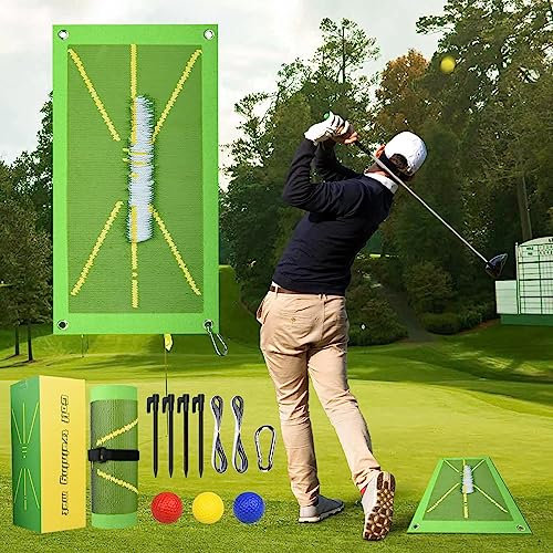 Golf Training Mat Featuring Swing Detection and Path Analysis, Divot Mat for Correcting Hitting Posture, Portable Design for Golfers of All Levels