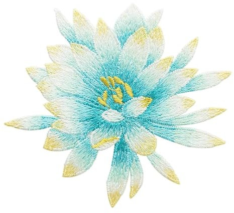 Sourcemall Begonia Blumenaufnäher, bestickte Blumenapplikationen für DIY-Kleidung, Jacken, Jeans, Rucksäcke, Hüte, Kunsthandwerk Nähen (blaue Begonie)