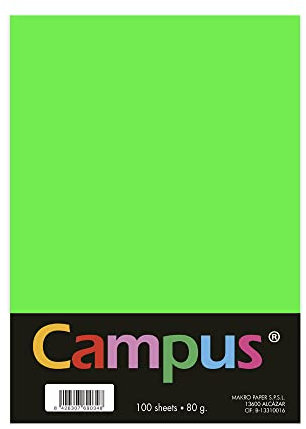 Plus Office Lot de 100 feuilles de papier couleur vert fluo A4 80 g/m² 210 x 297 mm A4