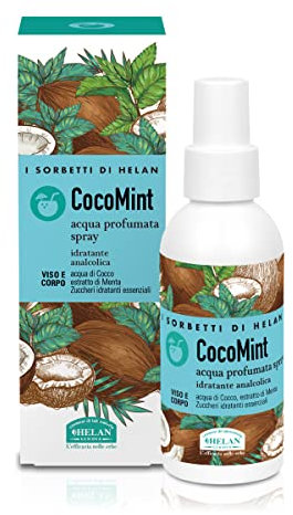 Helan, I Sorbetti CocoMint - Duftwasser für Damen und Herren, feuchtigkeitsspendend, alkoholfrei, exotisch belebender Lotion mit Minze und Kokoswasser-Extrakt, Gesicht und Körper mit Vitamin C, 100 ml