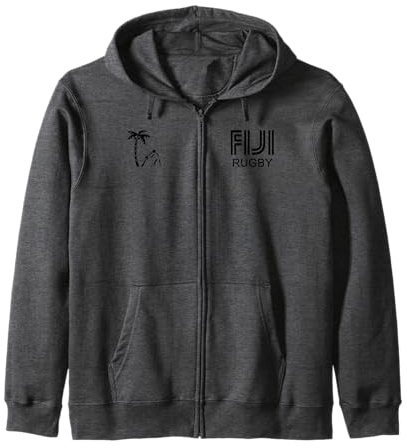 Herren Rugby-T-Shirt mit Fidschi-Motiv für Rugby-Ball-Spieler Kapuzenjacke