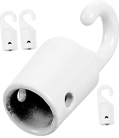 Housoutil Blind Wand Hook Replacement, 4PCS Vertical Blind Wand Hook for Drapes Metal Connector White Replace