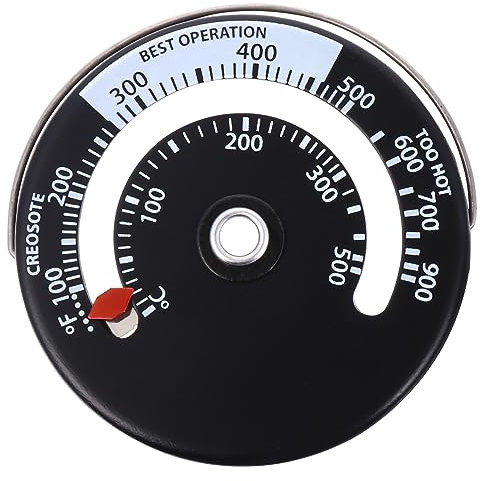 Veemoon Küche Ofenthermometer Magnetischer Schornsteinrohrzähler Temperaturmesser Für Gasherde Thermometer Für Holzofen Aluminiumlegierung Protokoll Ofenrohr Ofenfleisch
