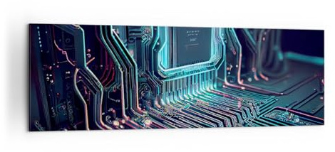 ARTTOR Bilder auf Leinwand 160x50cm Wandbild Fantasy Sonstige - 5771 | Technologie Computer Prozessor Panorama Groß XXL Wanddekoration Wohnzimmer Schlafzimmer Wand Kunstdruck Wandkunst ARTTOR