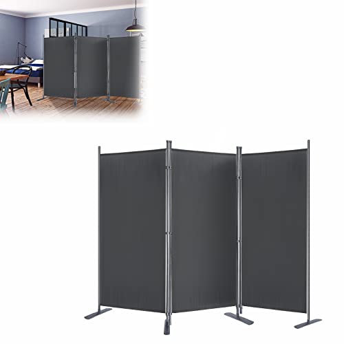 HENGMEI Raumteiler, Freistehend Balkon, 275x180cm Sichtschutz Garten Paravent Trennwand Duschzelt Für Innen und Außenbereich, Dunkelgrau