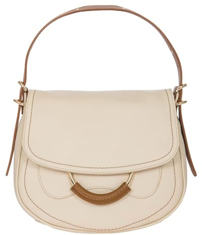 Bric's MITTELLICHE LEDER TASCHE STERN, cremefarben