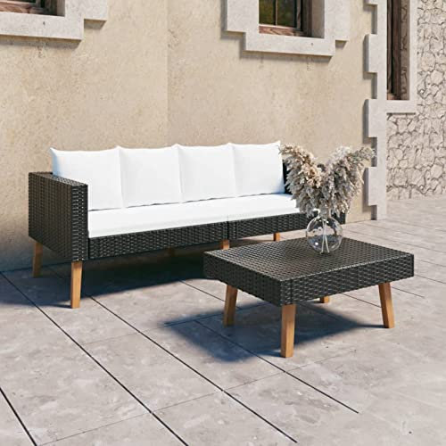 Gecheer 2-TLG.Garten-Lounge-Set Sofagarnitur Gartensofa Sitzgruppe Lounge Sofa Garnitur Gartenmöbel Gartenset Sitzgarnitur Balkonmöbel Mit 1 x Couchtisch,2 x Sitzpolster,4 x Rückenpolster