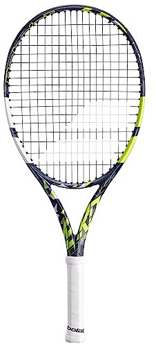 Babolat, Tennisschläger Modell Pure Aero Junior 25 Gen8, Größe 635 mm, Farbe Grau Gelb Weiß, Griffgröße 00, Entwickelt für Wettkampfspieler, Optimiert für Power und Spin