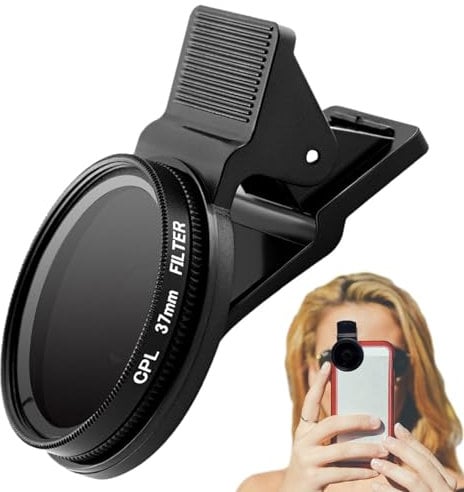 Clip-On Phone Filter - Ultra Thin 37mm Lens Attachments | Portable Phone Solar Imaging Circular Polarizer, Phone Circular Polarizer, Photo Lens for Astronomy Enthusiasts, Family