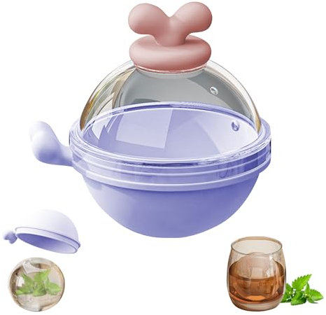 Creative Ice Ball Moulds Ice Cube Tray, Light Bulb Ice Ball Machine, Silicone Ice Cube Tray and Tray, Round Ice Cube Tray, Frozen Water, Whiskey, Juice, Reusable Cute DIY Mould (A)