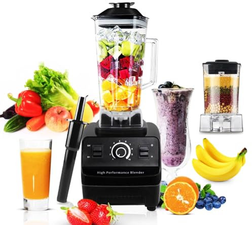 Homria-Appliance Blender Smoothie Maker, Multi-Function Blender, Food Grinder, Home Juicer, Two Size Cups, 2L, 3200W, 10 Adjustable Speeds, Comes with 6 Stainless Steel Blades, Up to 48000 RPM