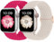 Finoriss Strap Compatible with Apple Watch 38 mm 40 mm 41 mm, Braided Elastic Nylon Strap for Apple Watch Series 9 SE 8 7 6 5 4 3, Sand Pink/Polar Star