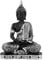Rousrie Buddha Idol Statue for Living Room, Resin Gautam Buddha Showpiece for Home Décor (Height – 23 cm) (Silver)