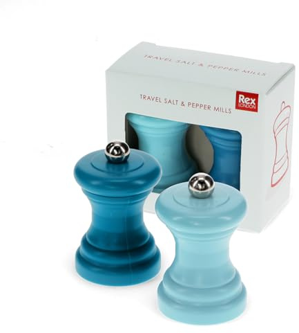 Rex London - Salt and Pepper Shakers Set Kitchen for Home - Blue | salt and pepper sets, salt shaker, pepper mill, condiment dispenser, kitchen table spice set, ground seasoning