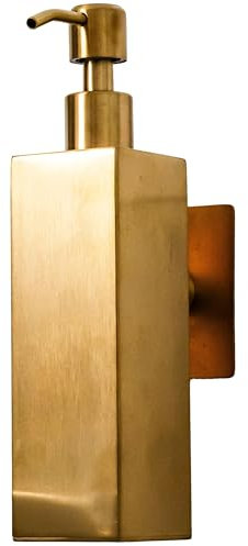 ELMOWO - Premium Seifenspender 220ml ohne Bohren selbstklebend inkl. Spezialkleber (extrem sicherer Halt) Wandhalterung Spender für Seife für das Bad - Handseifenspender zur Wandbefestigung (Gold)