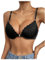 GORGLITTER Women's Underwire Push Up Front Fastening Bras Adjustable Strap Sexy Lace Everyday Bra Black 38C