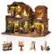 Cuteefun DIY Miniatur Haus Puppenhaus, Holzpuppenhaus mit LED, Winziges Haus Bausatz für Erwachsene zum Bauen, Einzigartiges Geschenk zum Geburtstag Weihnachten (Dämmerung Buchstadt)