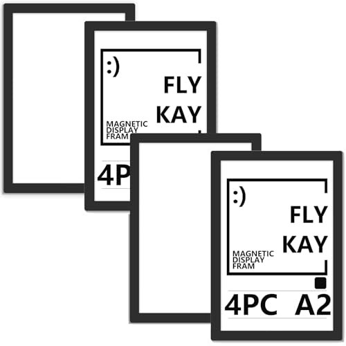 4 magnetrahmen A2 bilderrahmen, selbstklebender magnetischer diamond painting rahmen, wasserdichte, transparente schilderhalter für hinweise, zertifikate, poster, dokumente, anzeigen