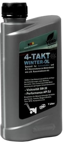 5W-30 Öl Motrenöl Winter-Öl API SJ 1 Liter für 4-Takt Motoren Schneefräsen, Rasentraktor, Rasenmäher