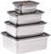 STONELINE Lot de boîtes de conservation sous vide en acier inoxydable avec couvercle 300/700/1200/2300 ml pour micro-ondes, four, congélation, anti-fuite, sans BPA, boîte alimentaire