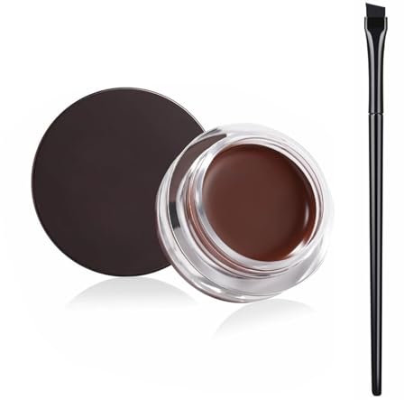 THXFUNAREA Braun Gel Eyeliner, Wasserfest Langanhaltende Creme Eye Liner Gel, Hochintensive Pigmente, Wischfestes Eyeliner Makeup, Brown Eyeliner mit Eyeliner-Pinseln