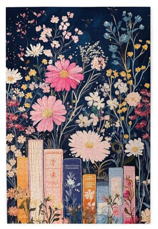 Liorosa Blooming Library Art Holzpuzzle für Erwachsene, exquisites Holzpuzzle, ideal für Bücherwürmer und Naturliebhaber, Teile passen perfekt zusammen, genießen Sie den Puzzle-Lösungsprozess