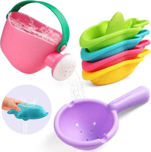 LinStyle Juguetes Baño Bebe,Juguetes Bañera para Bebe Niños Niñas de 1 2 3 Año,10 Piezas Baño Bebe Patos de Juguete a Cuerda Juguetes Piscina para Pequeños Niños