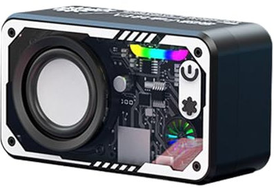 altoparlante, altoparlanti esterni wireless,Audio per casa - Altoparlatore wireless con oneri surround 3D in stile robot interno ed esterno con LED colorato