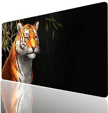 Mouse Mat Black Desk Mat Large 160x80x0.3CM Waterproof Gaming Mouse Pad Tiger Mousepad Soft Smooth Surface and Non-Slip Rubber Base Keyboard pad for Gaming PC, Laptop, Office Desk Gifts Model-11950