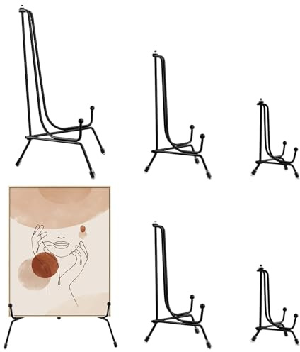 CHIHEUNG 6PCS Iron Display Stand, 4 6 8 Plate Stands for Display, Anti-Slip Photo Stand for Home Decoration, Restaurant Menu Signs