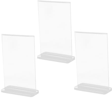 VILLFUL 3Stücke Acryl Tischschildhalter Transparenter Doppelseiten Ständer für Restaurant Büro Qr Code Funktion Robust