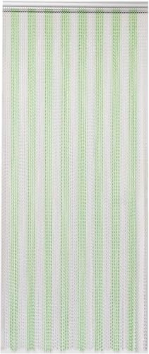 FERNVALE Aluminium Chain Curtain 90 x 200cm, Metal Fly Door Screen Curtain, Insect Control Chain Door Curtain.A Fruit Basket Is Included As A Gift With Every Order. (Green+Silver)