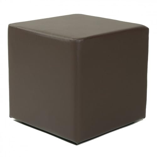 Kuechen-preisbombe Design Sitzwürfel Kubus I Kunstleder Hocker 45x45x45 cm modern in braun