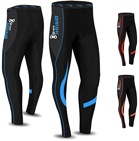 Brisk Bike Pantalon de Cyclisme rembourré pour Homme avec Rembourrage en Gel Frais à l'intérieur, Pantalon de Cyclisme Respirant et léger
