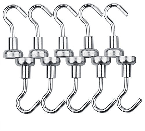 Yosoo 10 Stück starke magnetische Hängehaken aus Edelstahl zum Aufhängen von Pfannen, Töpfen, Taschen, Handtüchern, Breite 10 mm (0,3 Zoll) (10 mm)