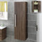 1200 mm Tall Wall Hung Walnut Effect Storage Cabinet Bathroom Furniture