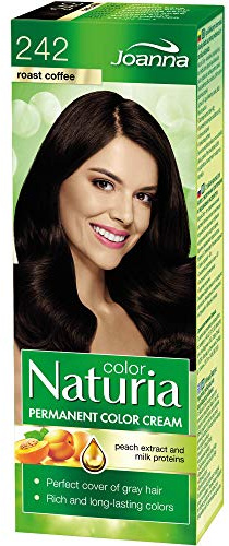 Joanna Naturia Color Permanent Hair Color Cream – Goodness of Milk Proteins and Peach Extracts – Premium-Quality Hair Dye – Provides Soft and Lustrous Hair – Long-Lasting Hair Colors – Roast Coffee
