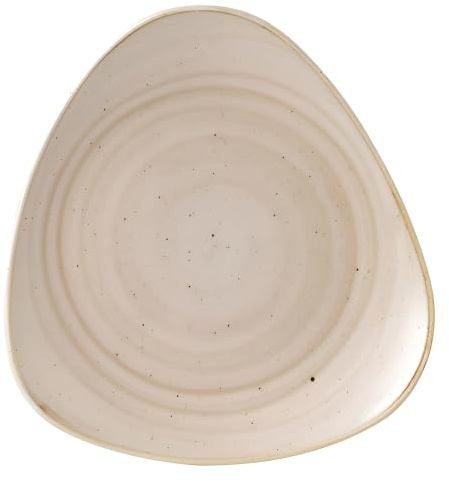 Churchill Super Vitrified GR939 Stonecast Triangle Plate Nutmeg Cream, 31 mm (Pack of 6)