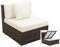 OUTFLEXX Mittelelement aus hochwertigem Poly-Rattan, braun marmoriert mit Kissenboxfunktion, inkl. Kissen/Polster, Loungesessel in reizvollem Design, vielseitig kombinierbar, wetterfest