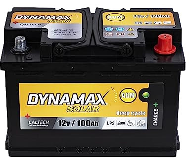 AGM - Batterie Solaire USV 110 Ah, Dynamax sans Entretien, Courant de Urgence de 150 Ah, 140 Ah, 130 Ah, 120 Ah, 100 Ah, Gel