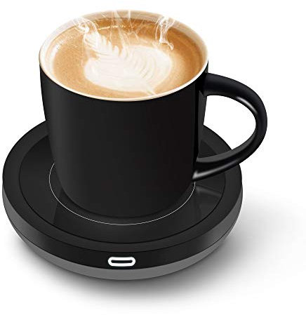 BESTINNKITS Juego de café Inteligente de Encendido y Apagado automático, Taza de inducción por Gravedad, Uso en Escritorio de Oficina, Calentador de Taza de Cera de Vela (hasta 131F/55C), 16 onzas