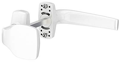 Aluminium Türgriff Kurzschild Merkur für Aluminiumtüren - Paar, Farbe:Weiß RAL 9016, Griffart:Griff-Knauf