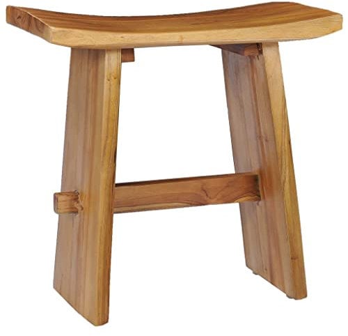 vidaXL Teak Massiv Hocker Badhocker Duschhocker Badestuhl Duschstuhl Holzhocker Fußhocker Nachttisch Blumenhocker Flur Badezimmer 50x30x50cm