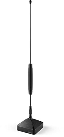 Hama Zimmerantenne für Fernseher und Radio (passive Stabantenne, omnidirektional, für DAB, DAB+, DVB-T, DVB-T2, für TV, USB) schwarz